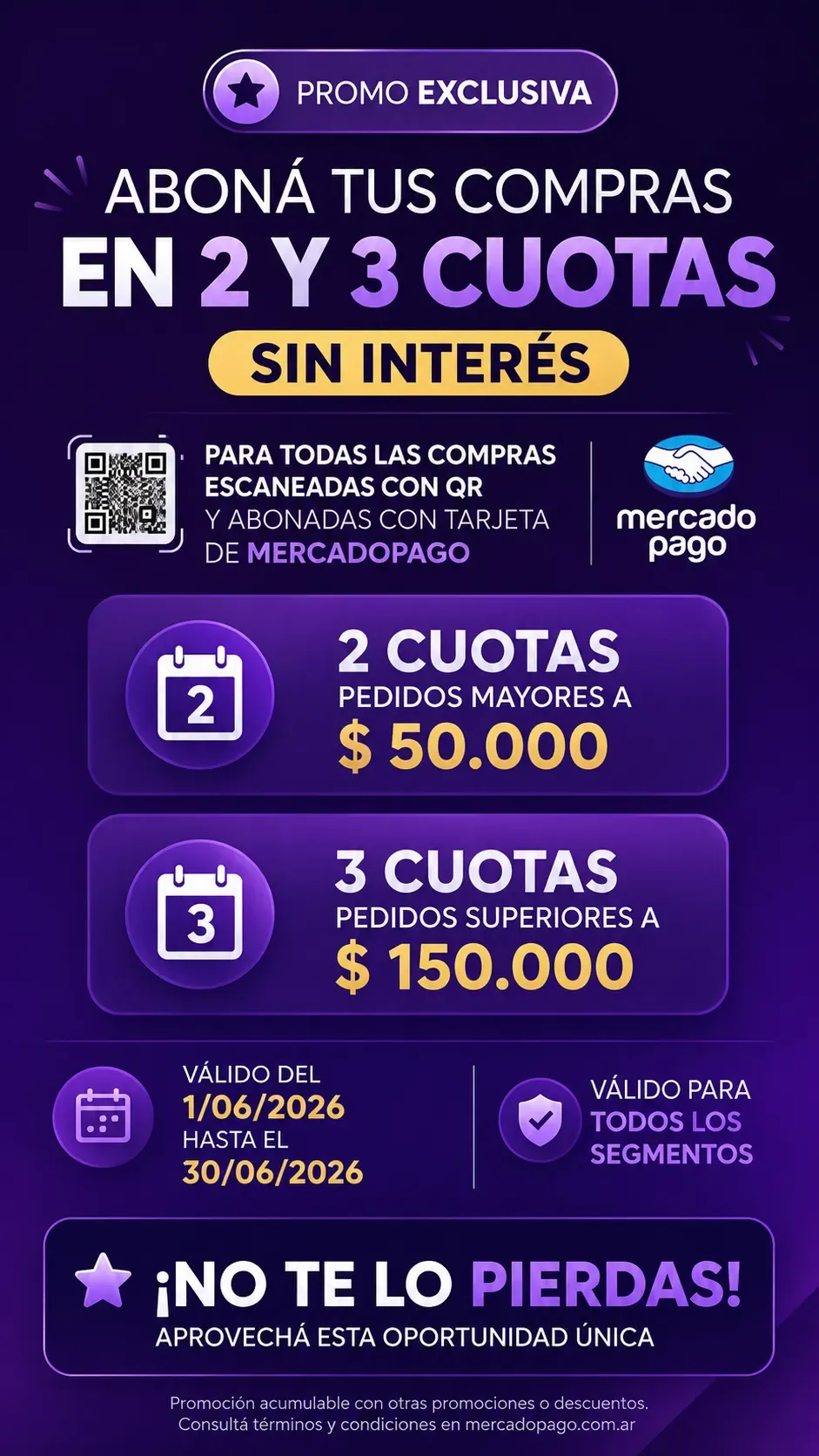 3 cuotas sin interes MercadoPago