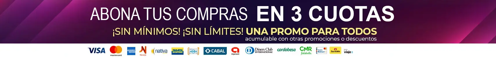 Abona tus compras en 3 cuotas sin interes